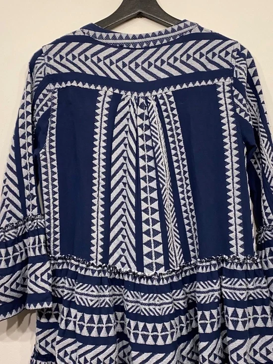 Anthropologie Devotion Twins Ella Tiered Blue Embroidered Mini Dress Size XS - Picture 3 of 7